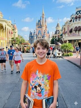 Disney Orange Mickey & Friends Graphic Tee